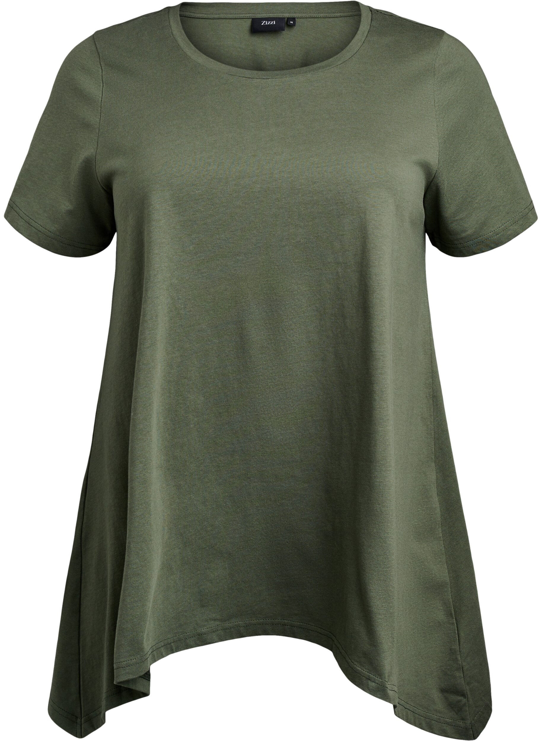Zizzi T-shirt &agrave; col rond et coupe &eacute;vas&eacute;e, Vert, Packshot image number 0