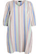 Robes courtes en lin et viscose &agrave; manches 3/4, Bleu, Packshot image number 0