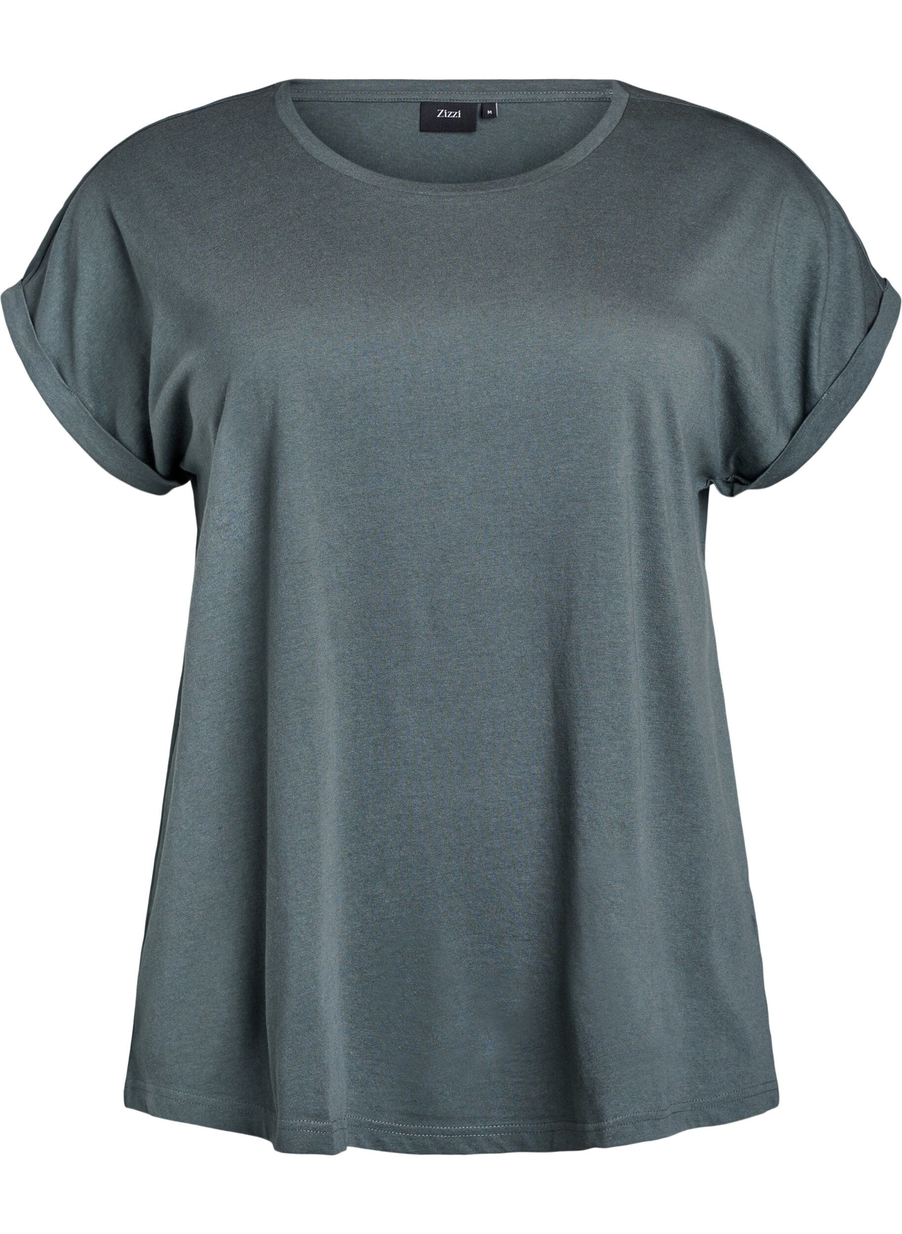 ZizziT-shirt &agrave; manches courtes en coton m&eacute;lang&eacute;, Vert fonc&eacute;, Packshot image number 0