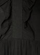 Robe midi sans manches en lin et viscose avec volants, Noir, Packshot image number 2