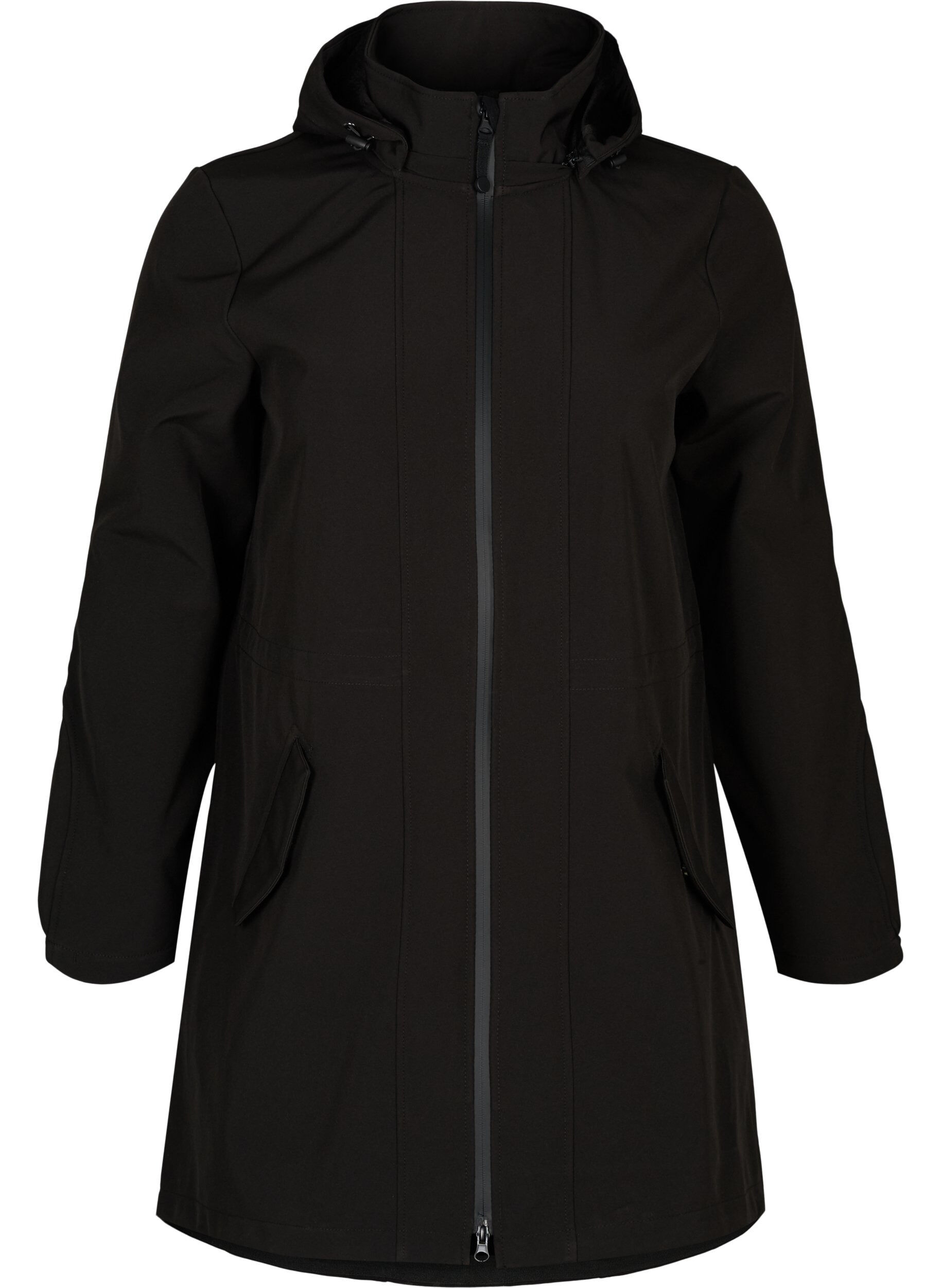 Zizzi Veste Softshell, Black solid, Packshot image number 0
