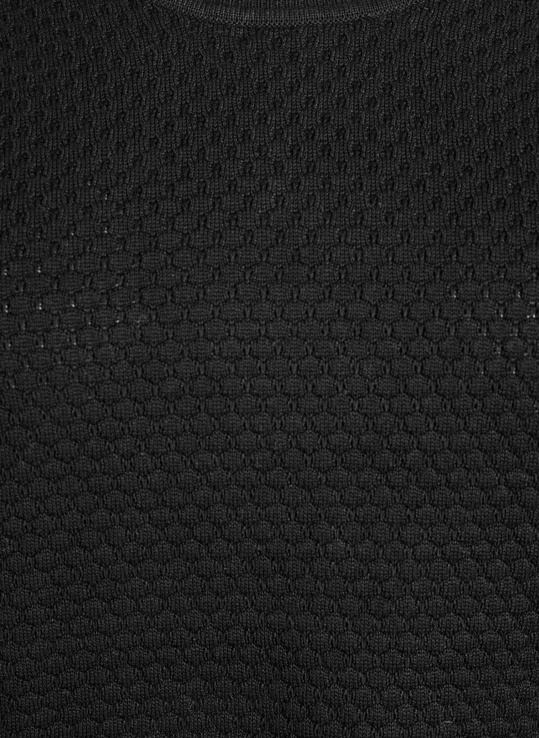 Zizzi Blouse en maille de coton &agrave; motif textur&eacute;, Noir, Packshot image number 2