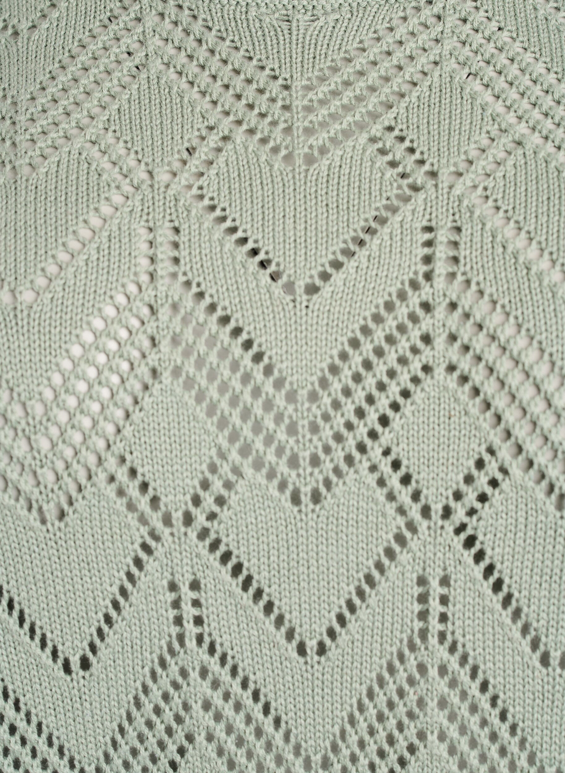 Zizzi Blouse en maille &agrave; motifs avec bord ondul&eacute; et encolure ronde, Vert clair, Packshot image number 2