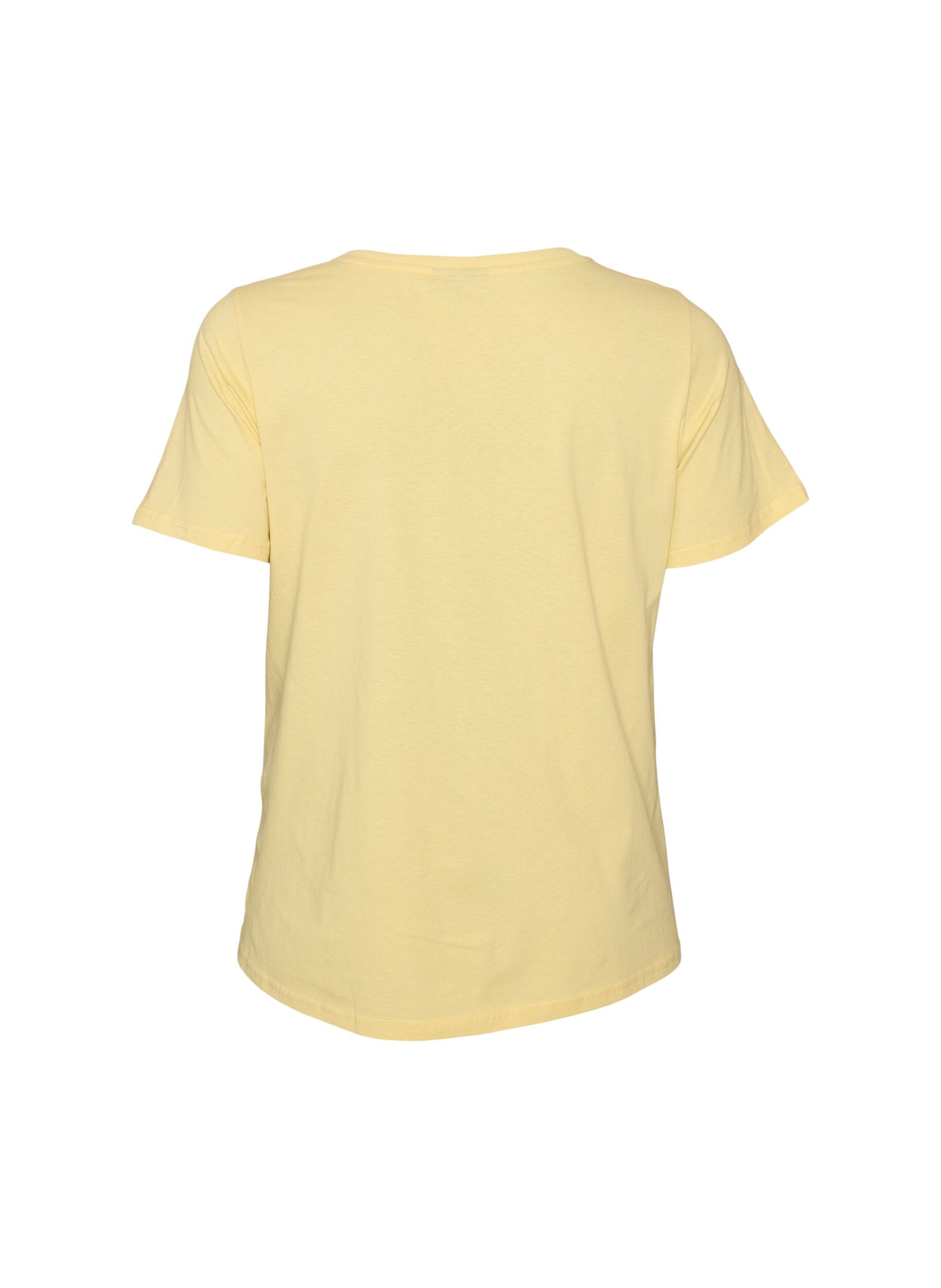 ZizziT-shirt en coton avec imprim&eacute;, Jaune clair, Packshot image number 1