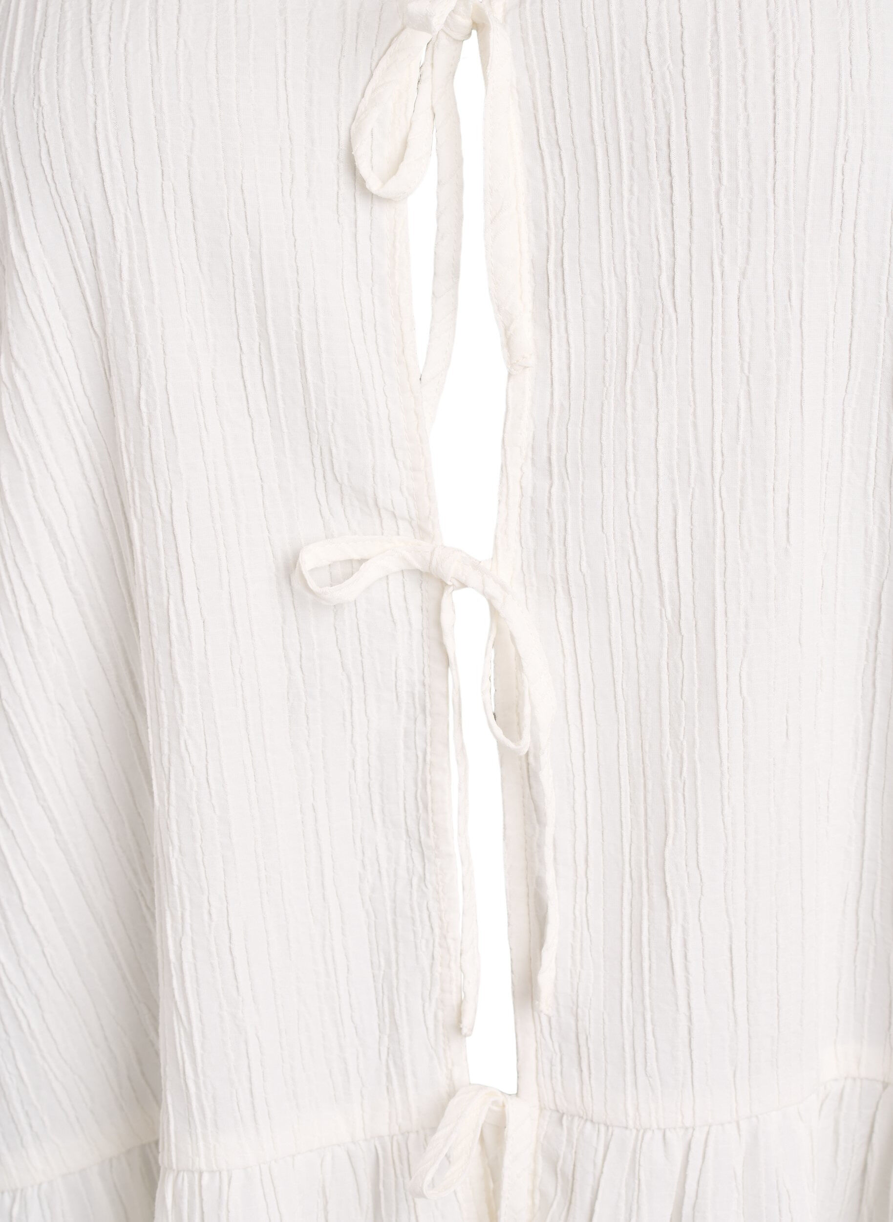 ZizziBlouse sans manches textur&eacute;e avec lien &agrave; nouer, Vanille, Packshot image number 2