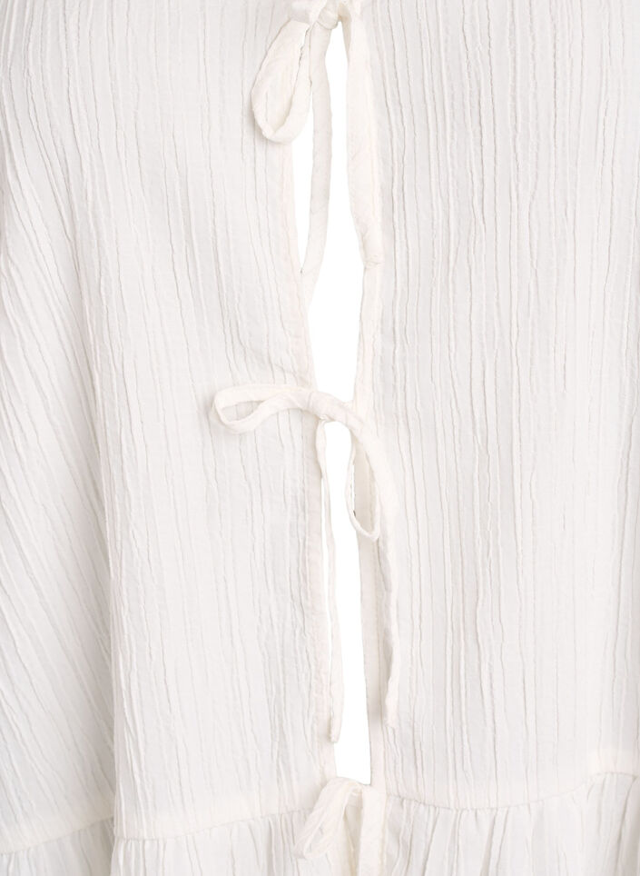 Blouse sans manches textur&eacute;e avec lien &agrave; nouer, Vanille, Packshot image number 2