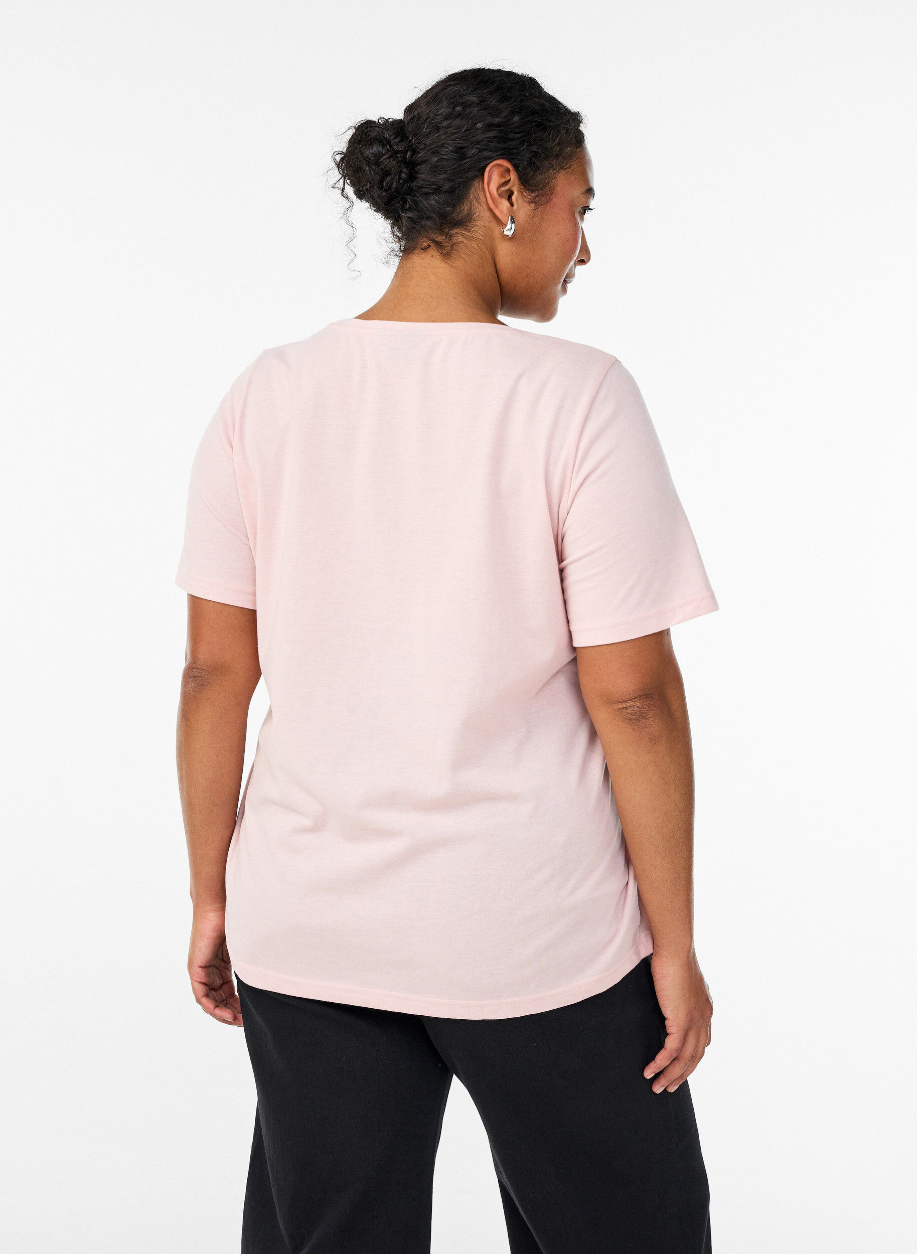 ZizziT-shirt imprim&eacute;, Rose poudr&eacute;e, Model image number 2