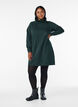 Robe sweat-shirt courte &agrave; col montant et poches, Vert fonc&eacute;, Model image number 1