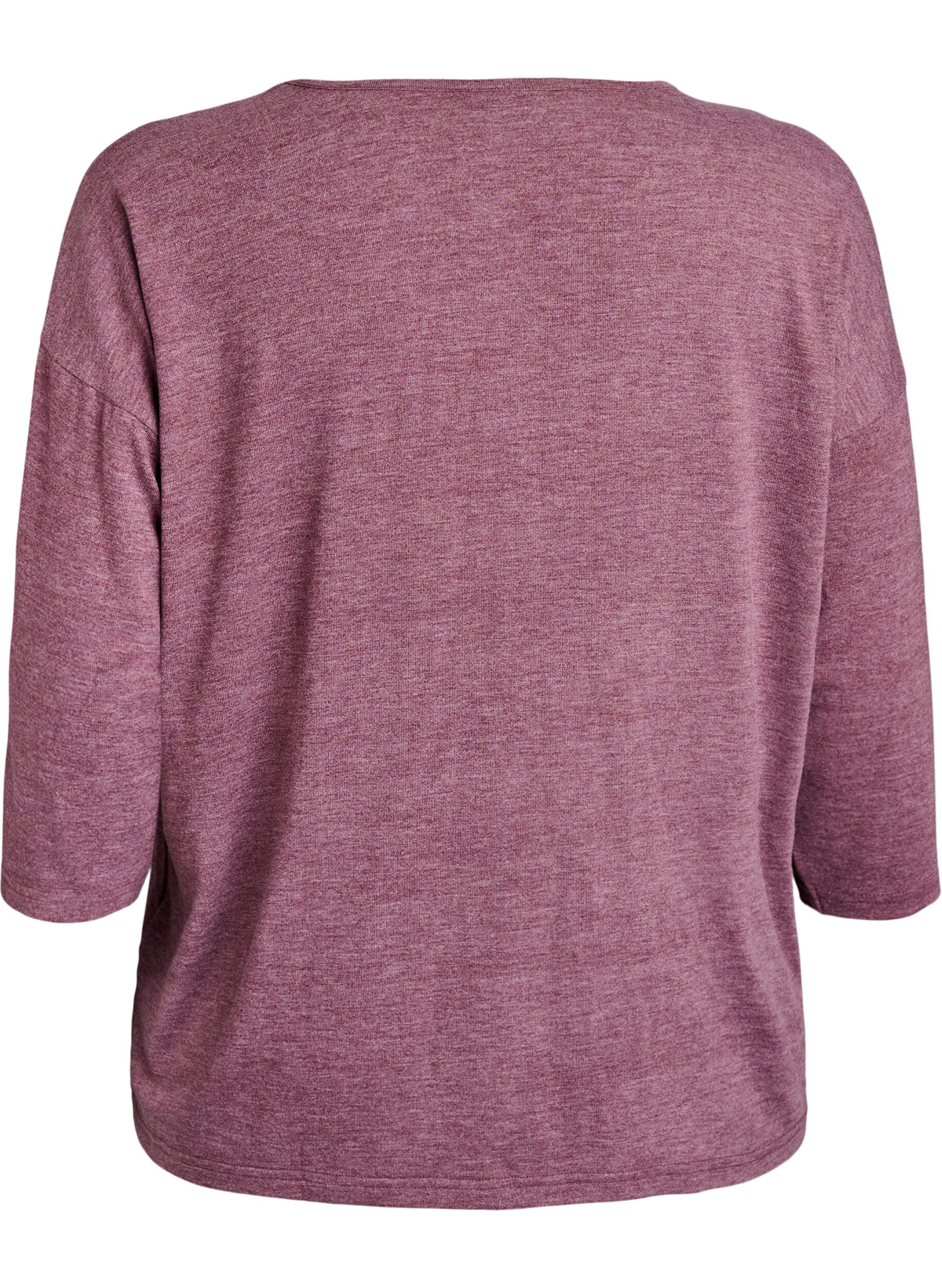 ZizziBlouse en jersey avec manches 3/4, Bordeaux, Packshot image number 1