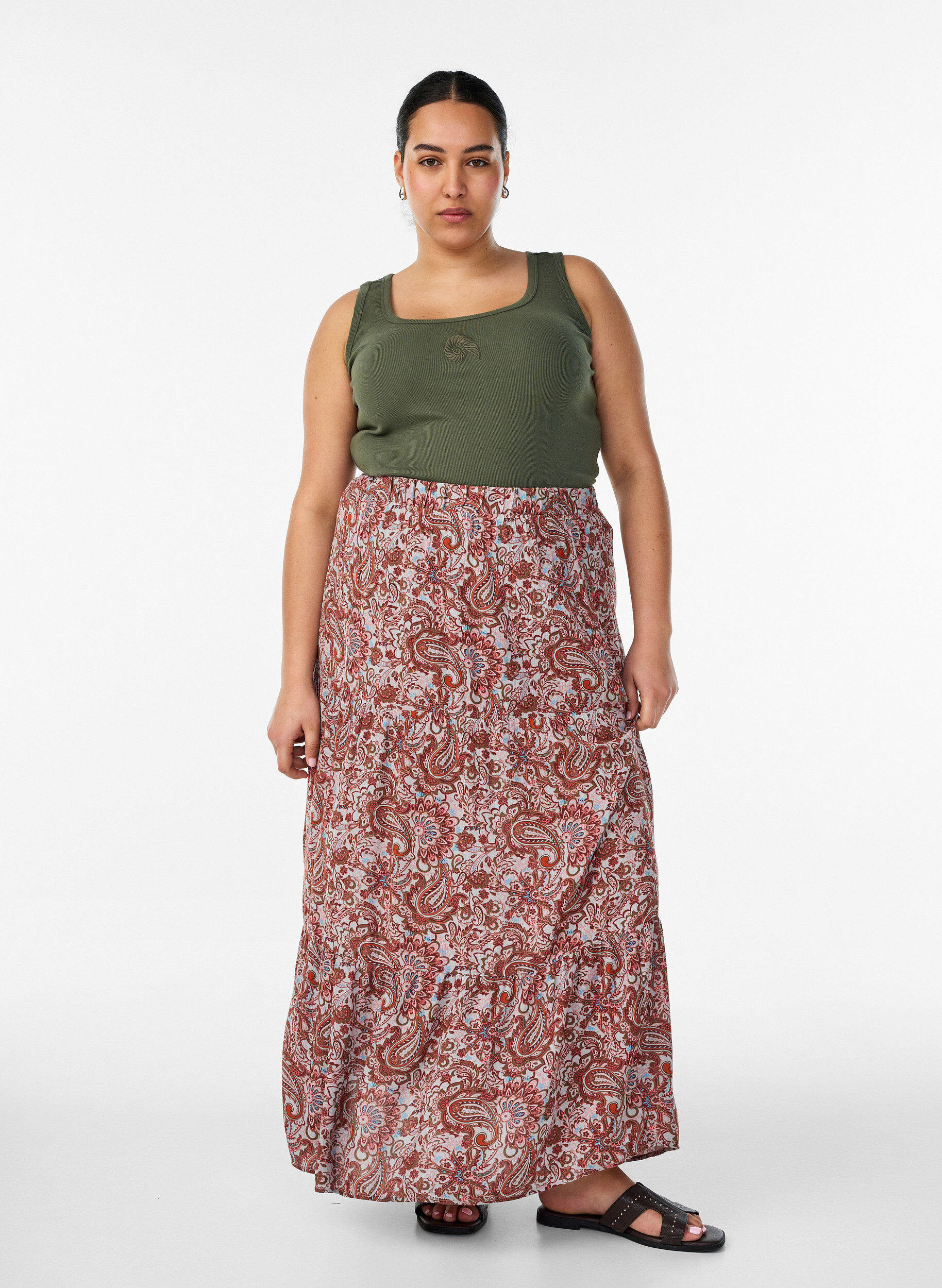 ZizziHaut ajust&eacute; avec motif, Vert, Model image number 1