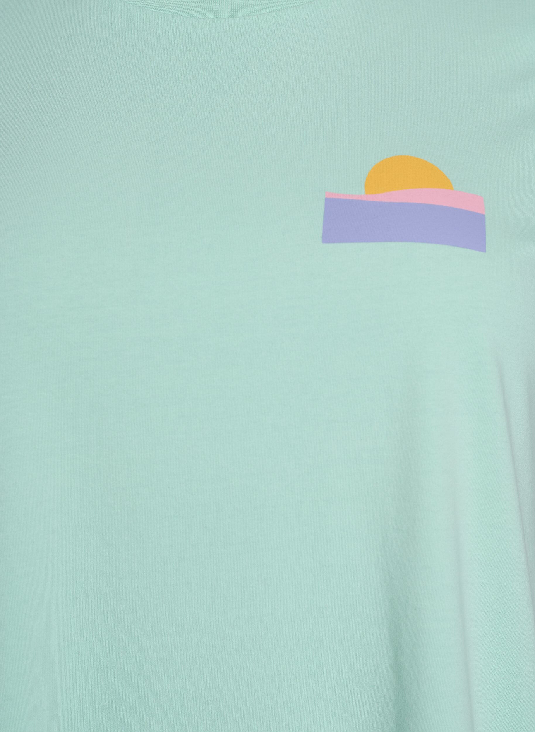 Zizzi T-shirt en coton biologique avec impression au dos, Vert clair, Packshot image number 2