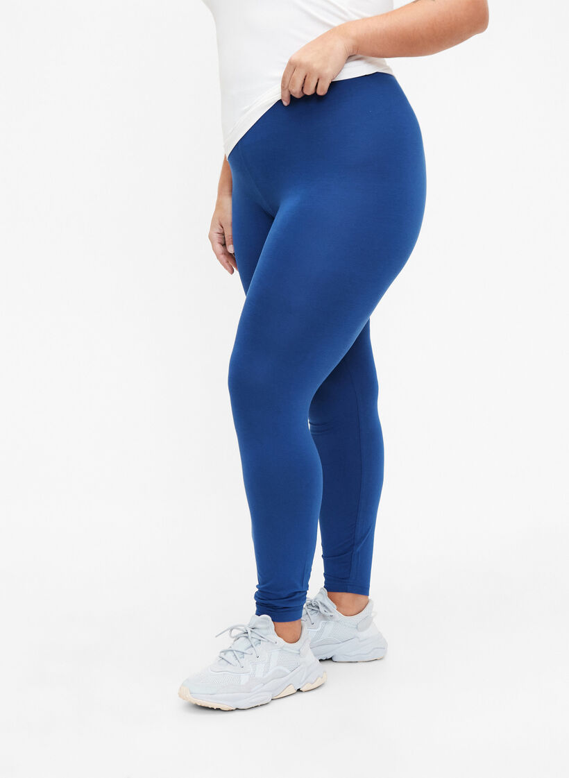 Leggings basiques en viscose, Bleu, Model image number 0