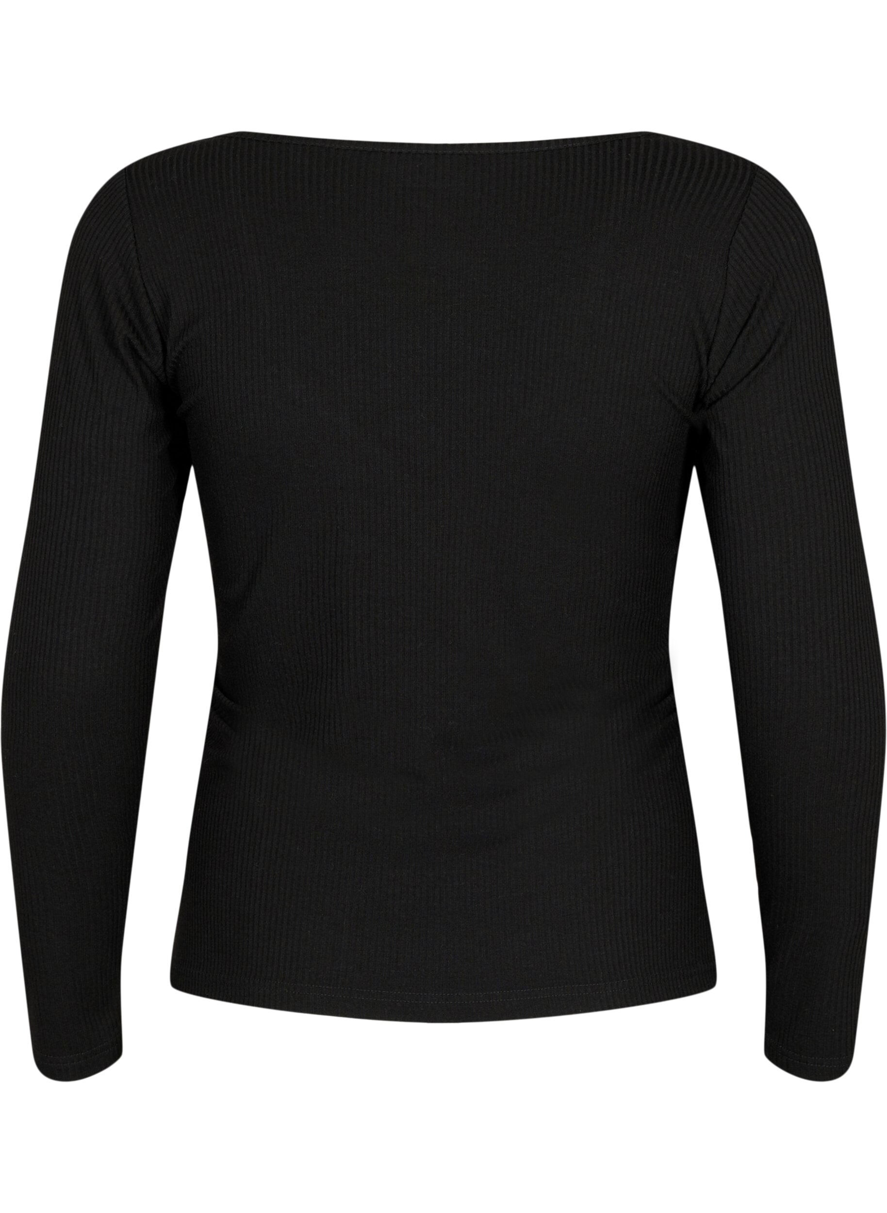 Zizzi Blouse c&ocirc;tel&eacute;e &agrave; trous, Black, Packshot image number 1