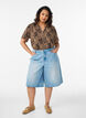 Blouse &agrave; manches courtes et encolure en V, Marron, Model image number 1