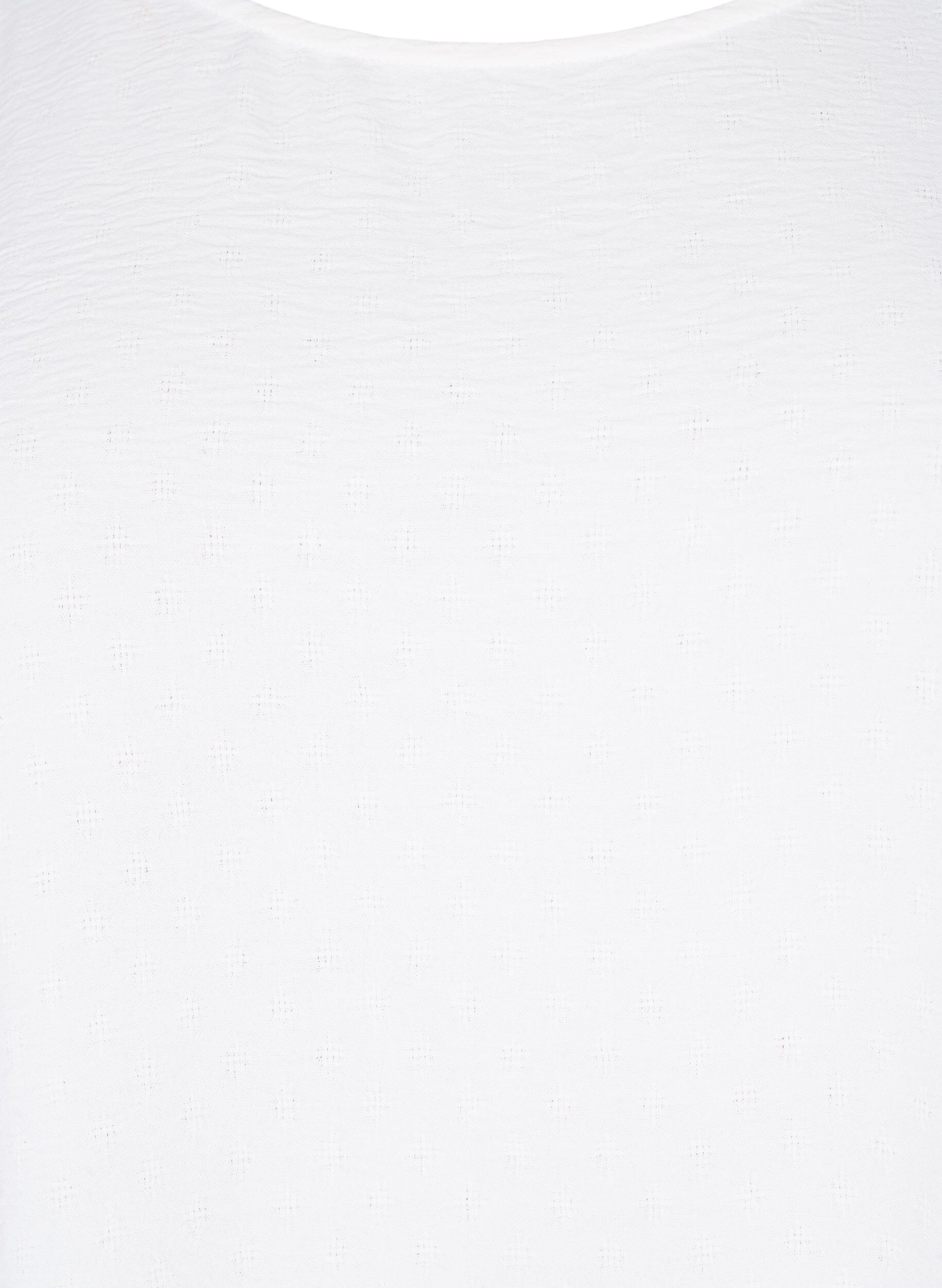 Zizzi Chemisier &agrave; manches longues en tissu textur&eacute;, Bright White, Packshot image number 2
