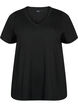 T-shirt à manches courtes avec col en V, Black, Packshot image number 0