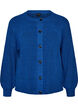 Cardigan en maille c&ocirc;tel&eacute;e avec boutons, Bleu, Packshot image number 0