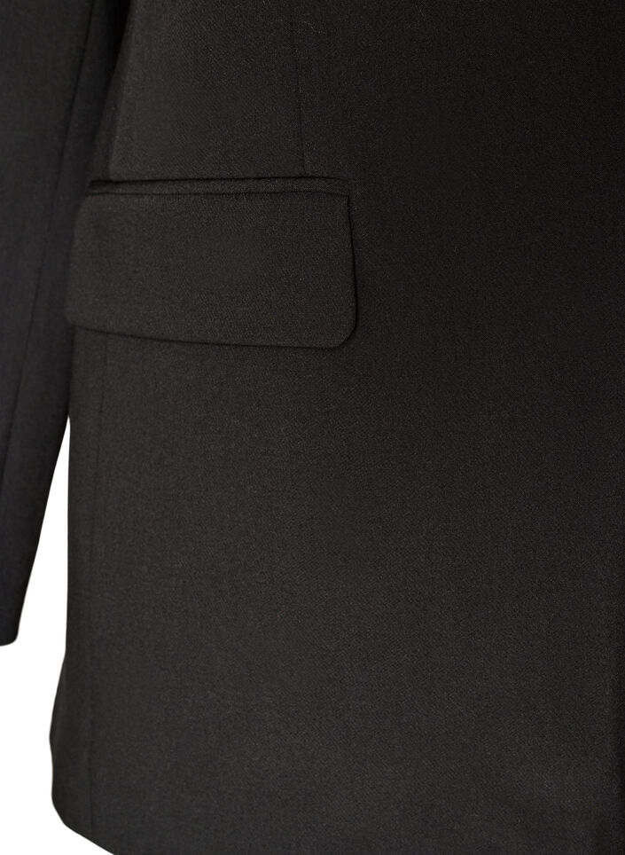 Blazer avec fente au dos et d&eacute;tail &agrave; nouer, Noir, Packshot image number 3
