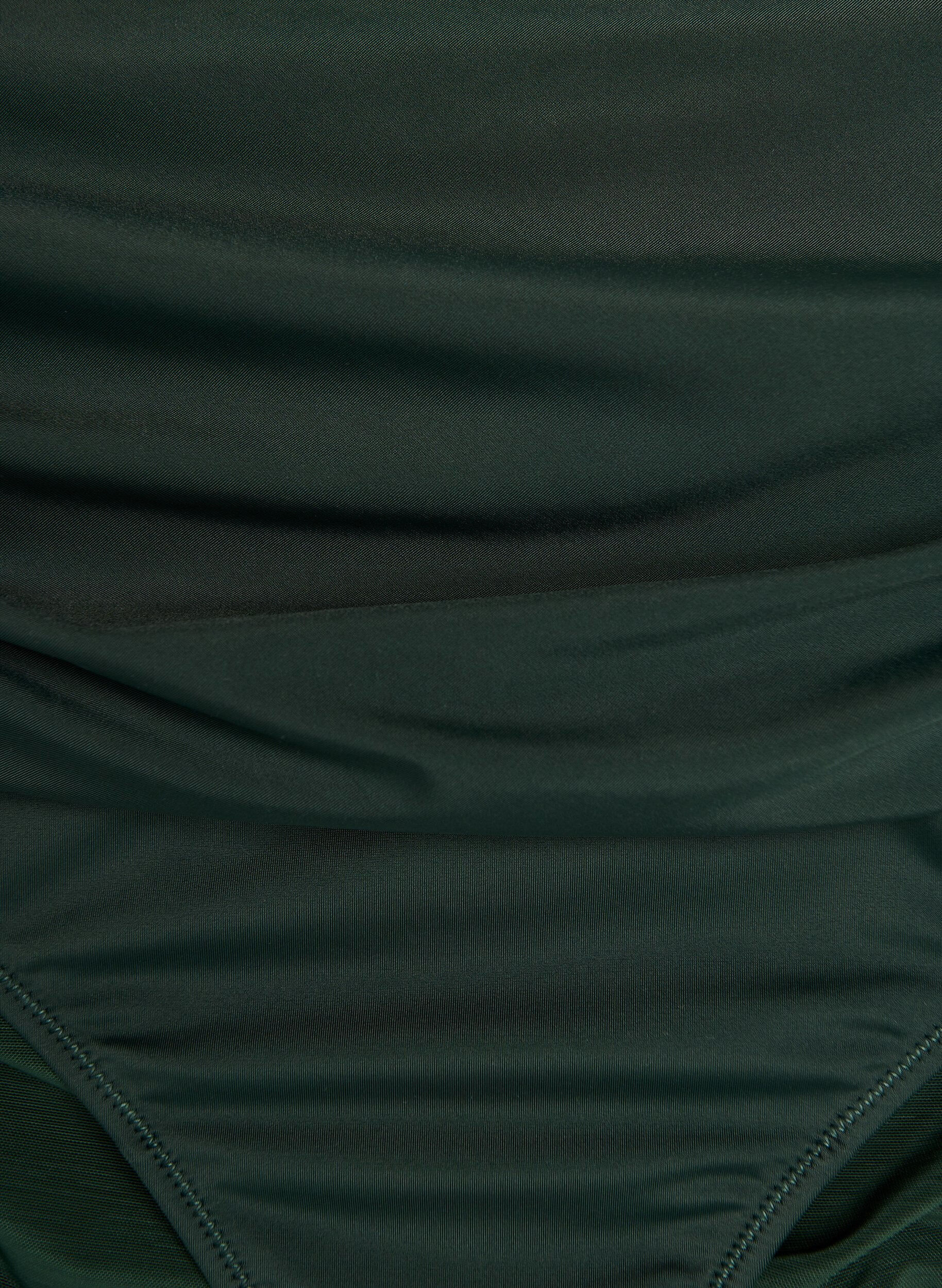 Zizzi Culotte de bikini taille haute avec drap&eacute;, Vert fonc&eacute;, Packshot image number 2