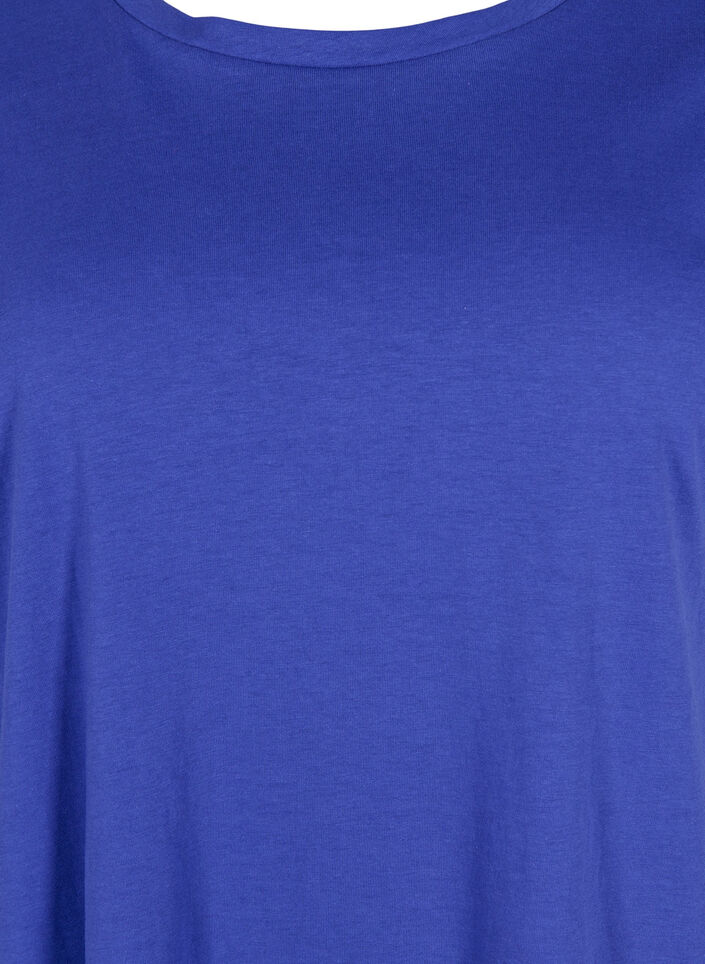 T-shirt &agrave; manches courtes en coton m&eacute;lang&eacute;, Bleu, Packshot image number 2