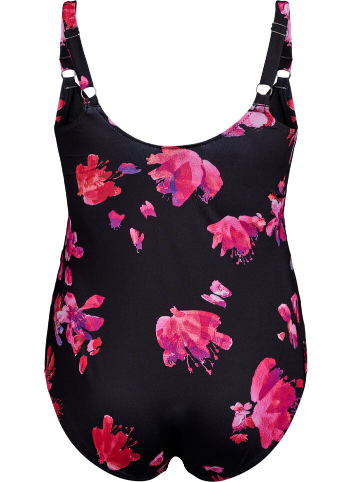 Maillot de bain drapé effet cache-cœur, Noir, Packshot image number 1