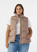 Doudoune sans manches courte avec col montant, Marron, Model image number 0