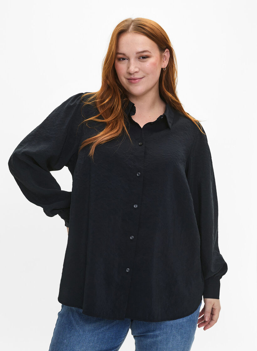 Chemise à manches longues en Modal TENCEL™, Black, Model image number 0