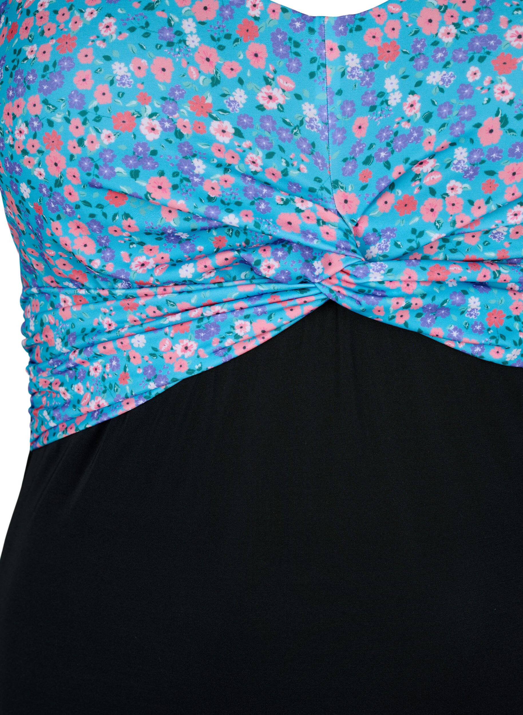 Zizzi Maillot de bain avec armatures et bretelles r&eacute;glables, Black Ditsy Print, Packshot image number 2