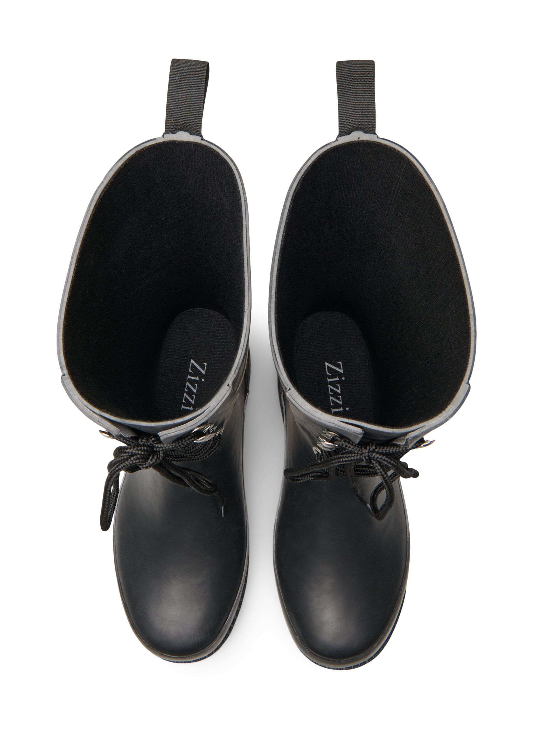 Zizzi Botte large en caoutchouc &agrave; lacets, Black, Packshot image number 3