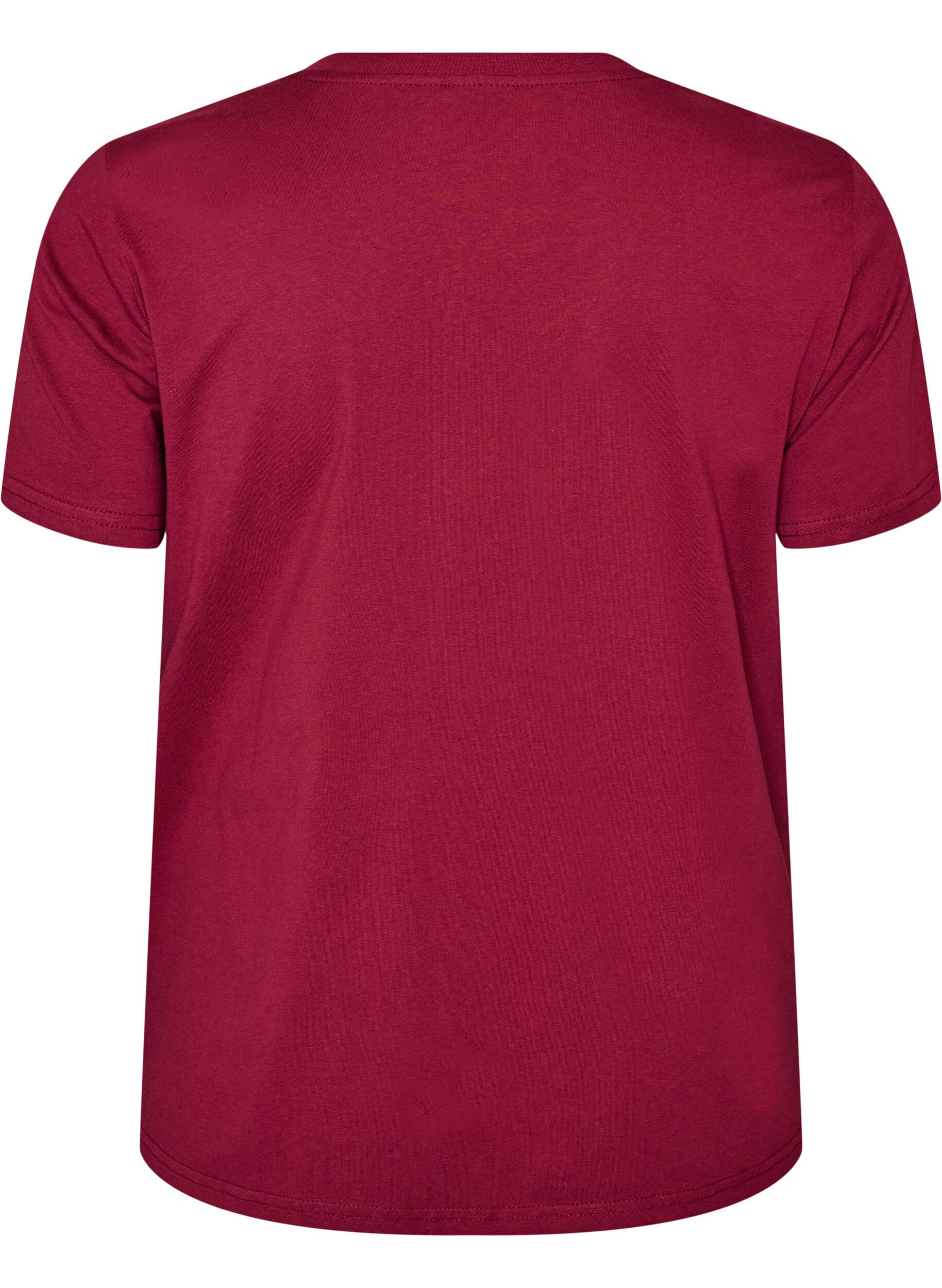 ZizziT-shirt basique en coton &agrave; col rond, Rouge, Packshot image number 1