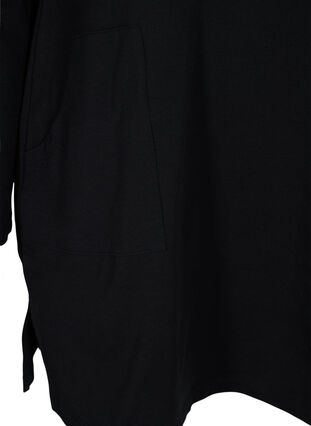 Tunique en coton avec fermeture éclair et poches, Black, Packshot image number 3