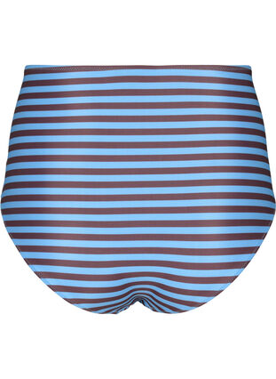 Bas de bikini à taille haute avec des rayures, BlueBrown Stripe AOP, Packshot image number 1
