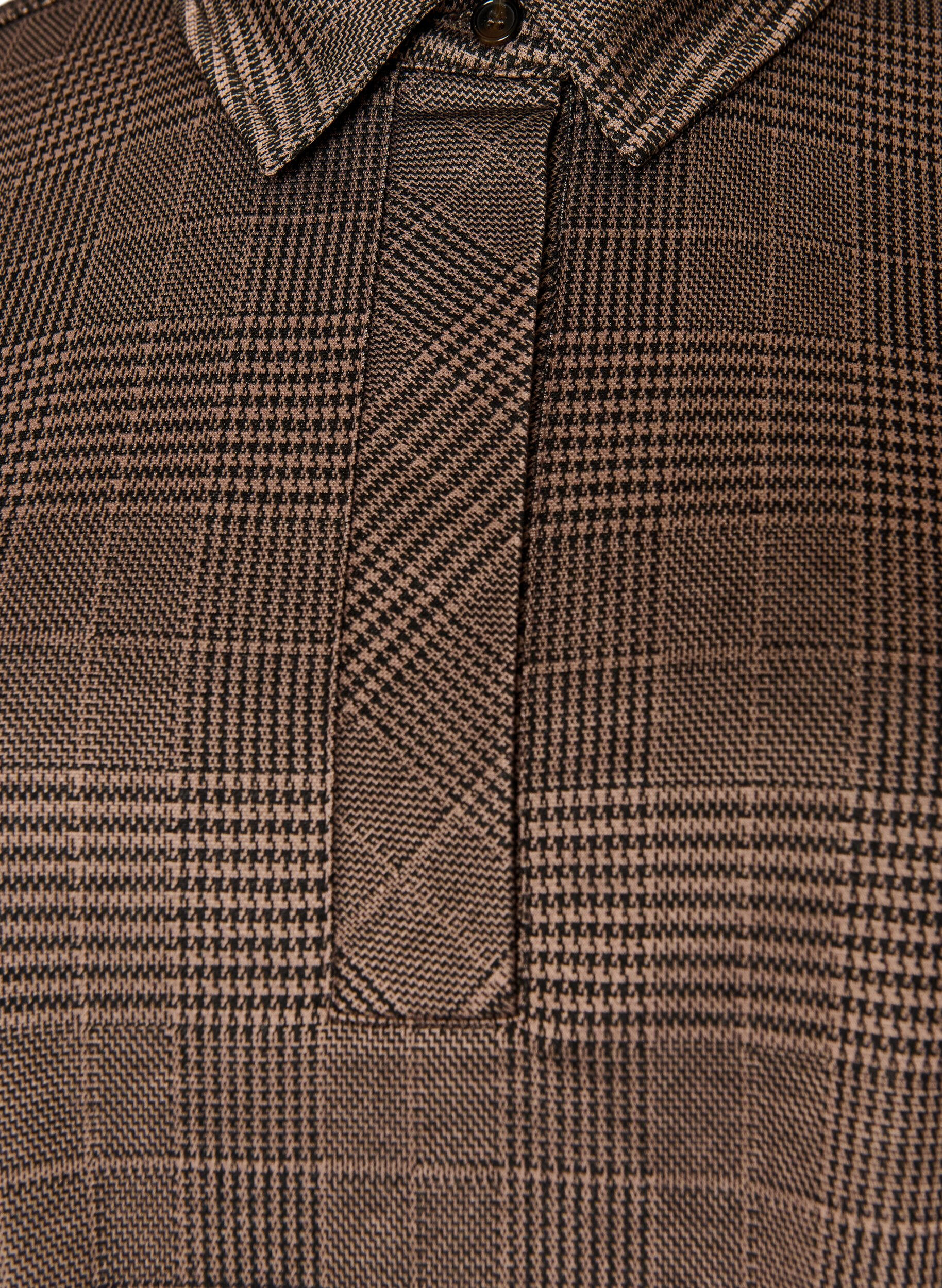 ZizziRobe courte &agrave; carreaux avec un col de chemise, Marron, Packshot image number 2