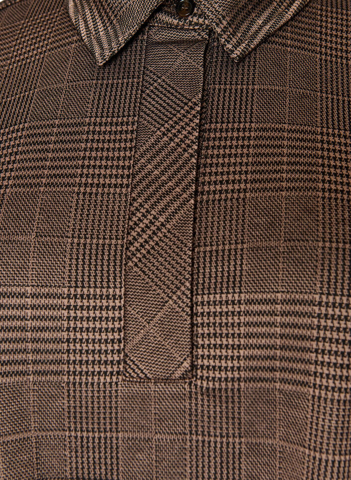 Robe courte &agrave; carreaux avec un col de chemise, Marron, Packshot image number 2