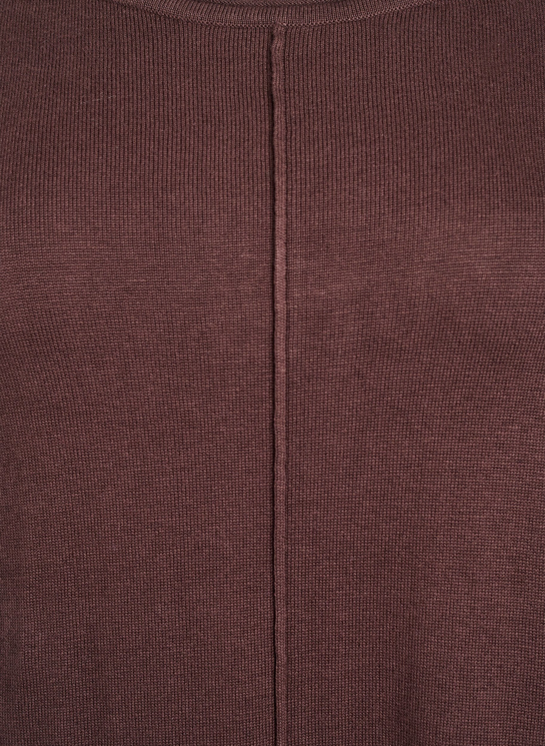 Zizzi Robes tricot&eacute;es en m&eacute;lange coton-viscose, Marron, Packshot image number 2