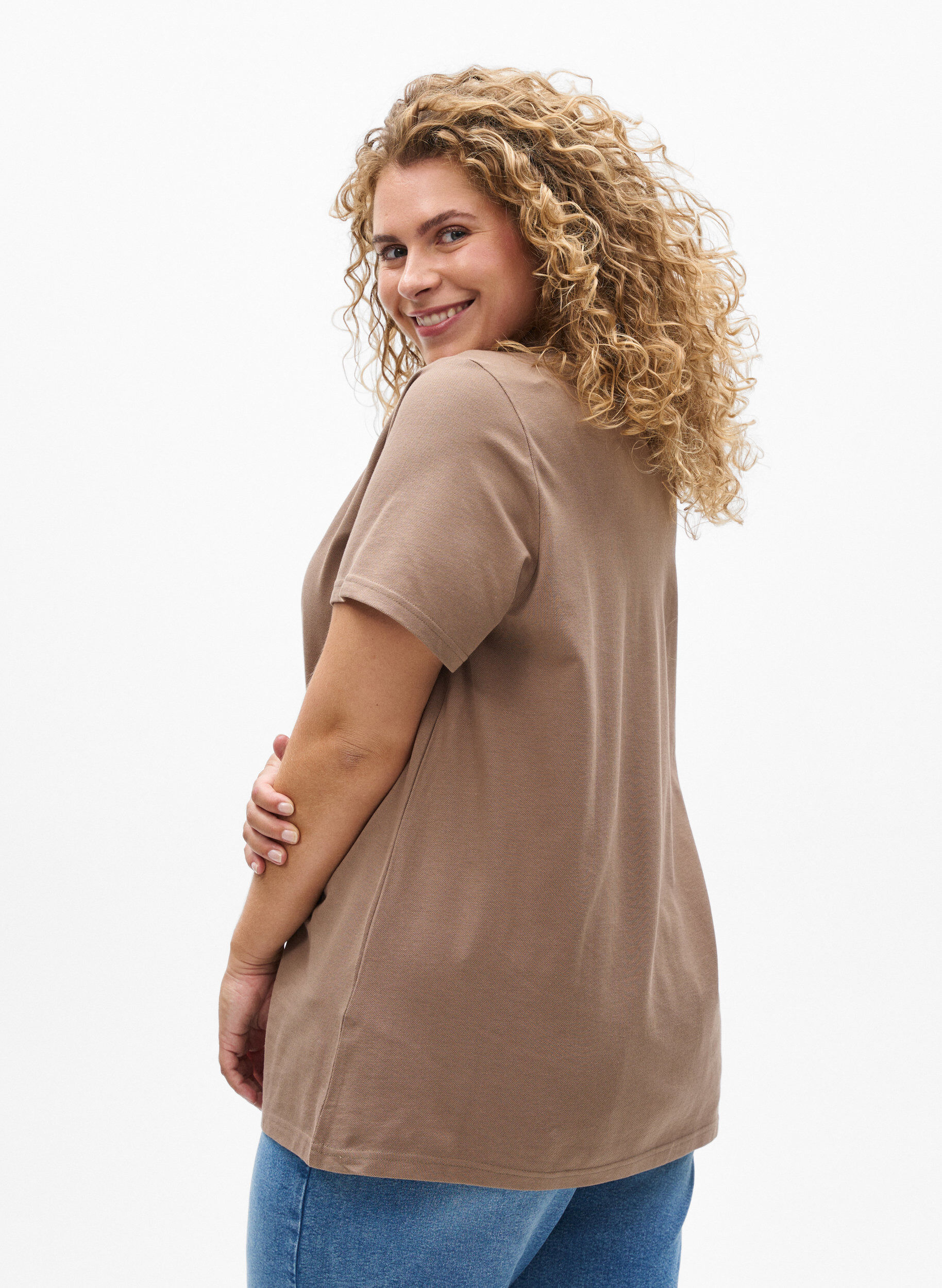 ZizziPolo &agrave; manches courtes, Marron, Model image number 2