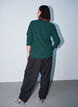 Blouse textur&eacute;e avec bords ondul&eacute;s, Vert fonc&eacute;, Model image number 2