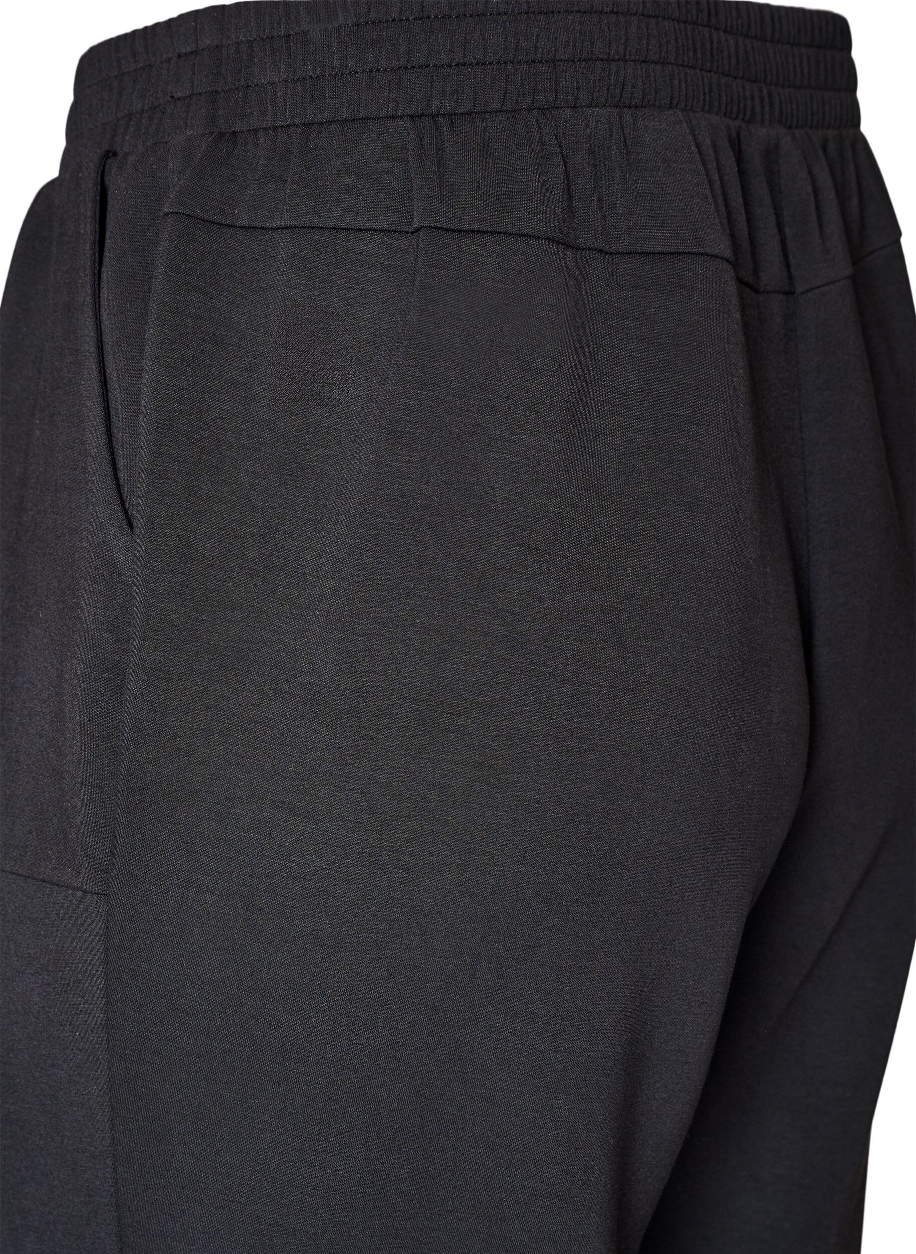 ZizziPantalon ample en jersey taille haute avec poches, Noir, Packshot image number 3