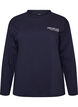 Blouse en jersey &agrave; manches longues avec inscription, Bleu, Packshot image number 0