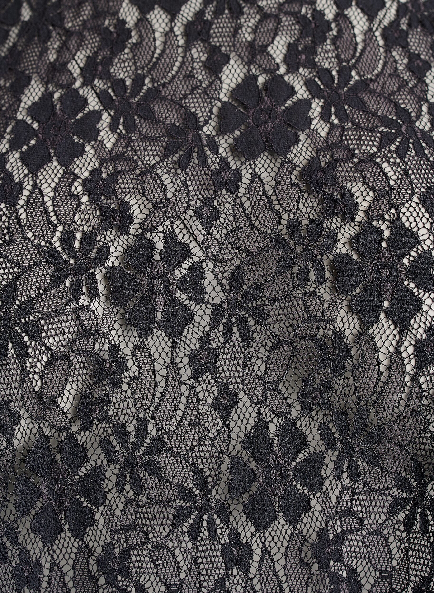 Zizzi Blouse en dentelle avec manches 3/4, Noir, Packshot image number 2
