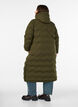 Doudoune longue &agrave; capuche avec motif vagues, Vert Kaki, Model image number 2