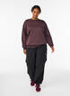 Sweatshirt avec détail statement, Marron, Model image number 1