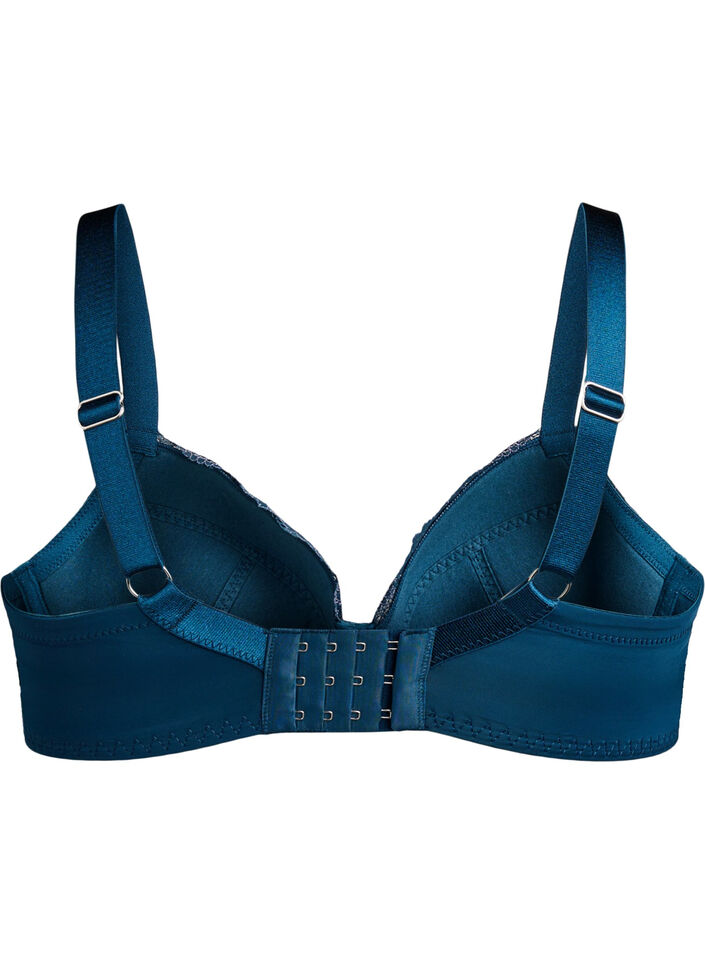 Soutien-gorge à armatures avec dentelle et bonnets rembourrés, Bleu, Packshot image number 1