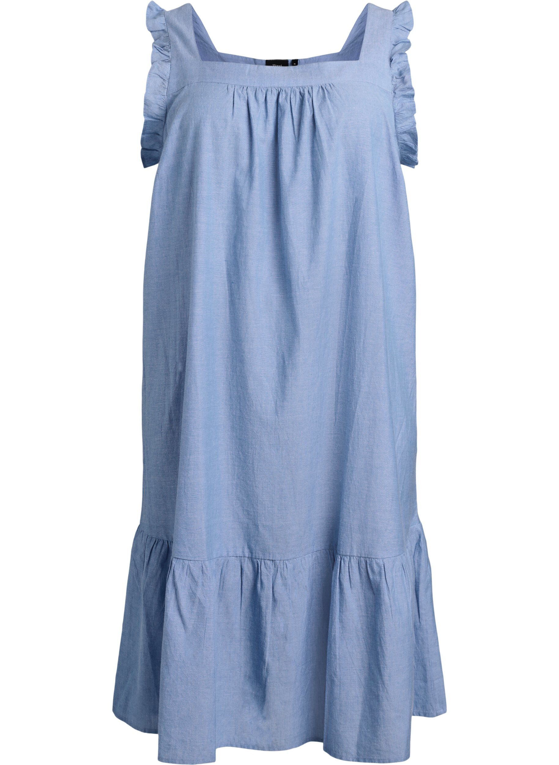 Robe midi en coton avec volants