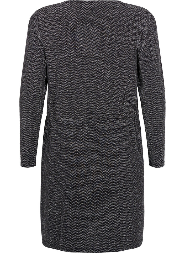 Robe pailletée avec motif en zigzag, Silver ZigZagShimmer, Packshot image number 1