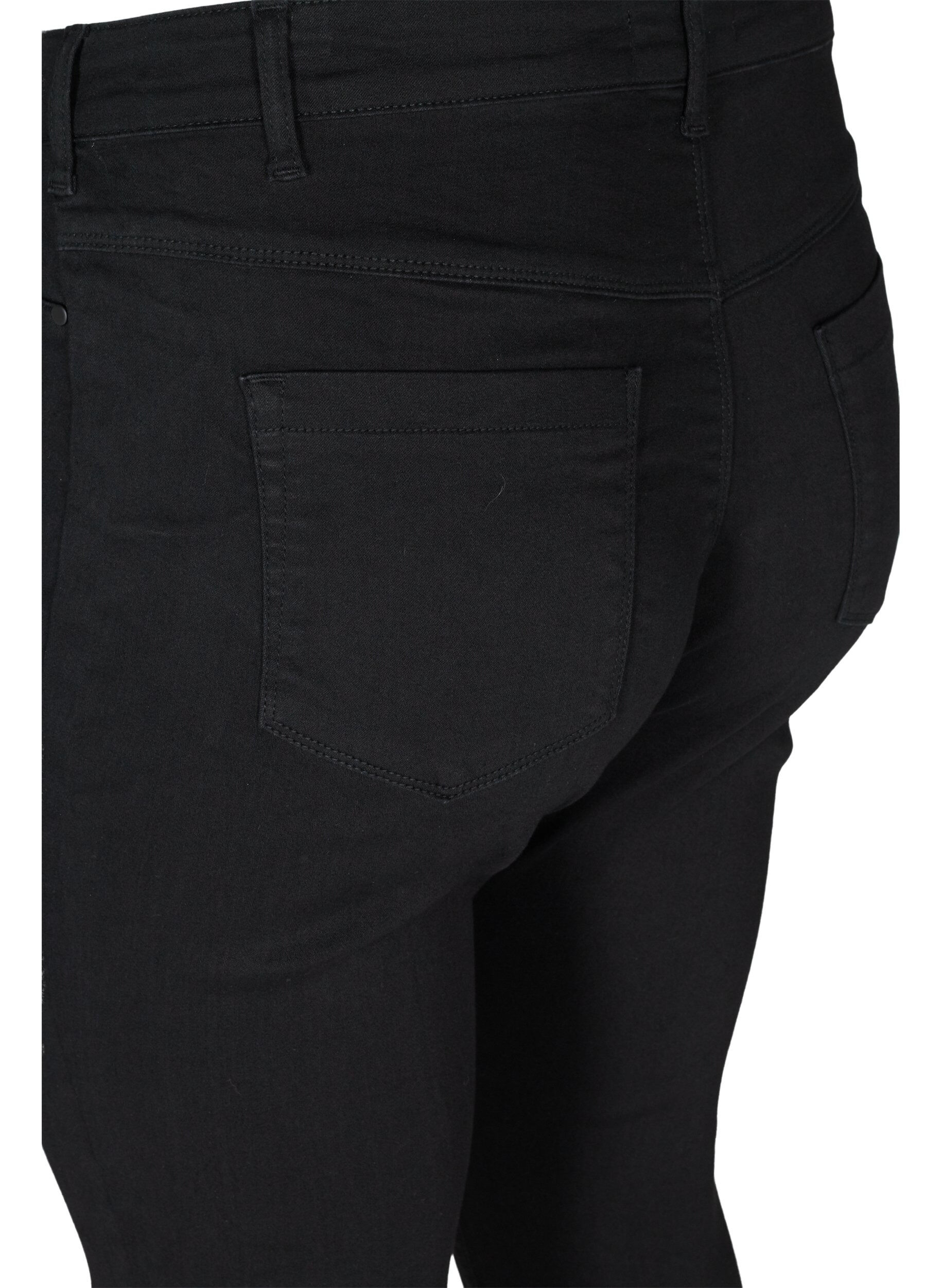 ZizziJeggings en coton m&eacute;lang&eacute;, Black, Packshot image number 3