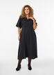 Robe midi en jacquard &agrave; motif cachemire et manches papillon, Noir, Model image number 0