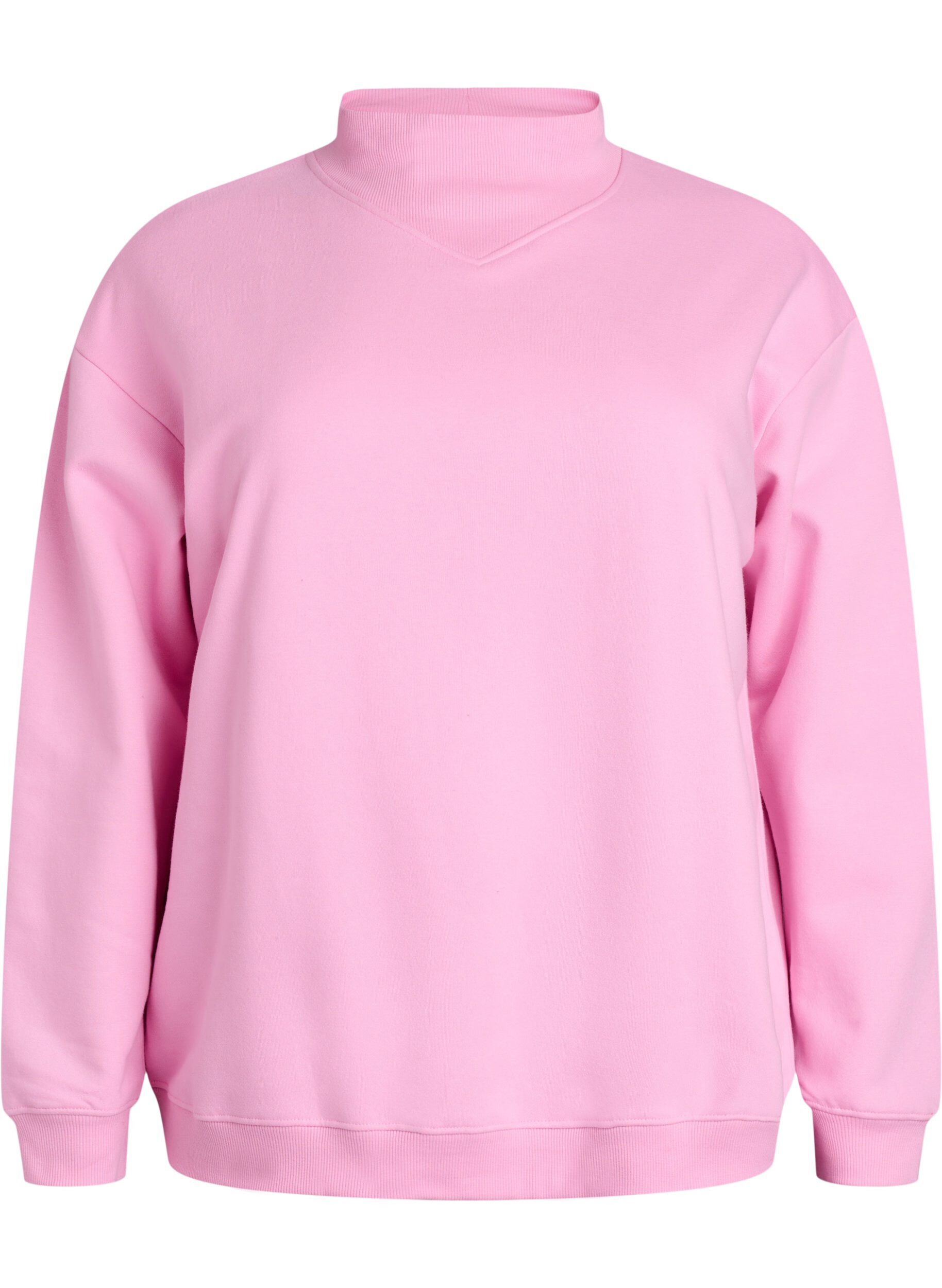 Zizzi Sweatshirt &agrave; col montant et manches longues, Rose, Packshot image number 0