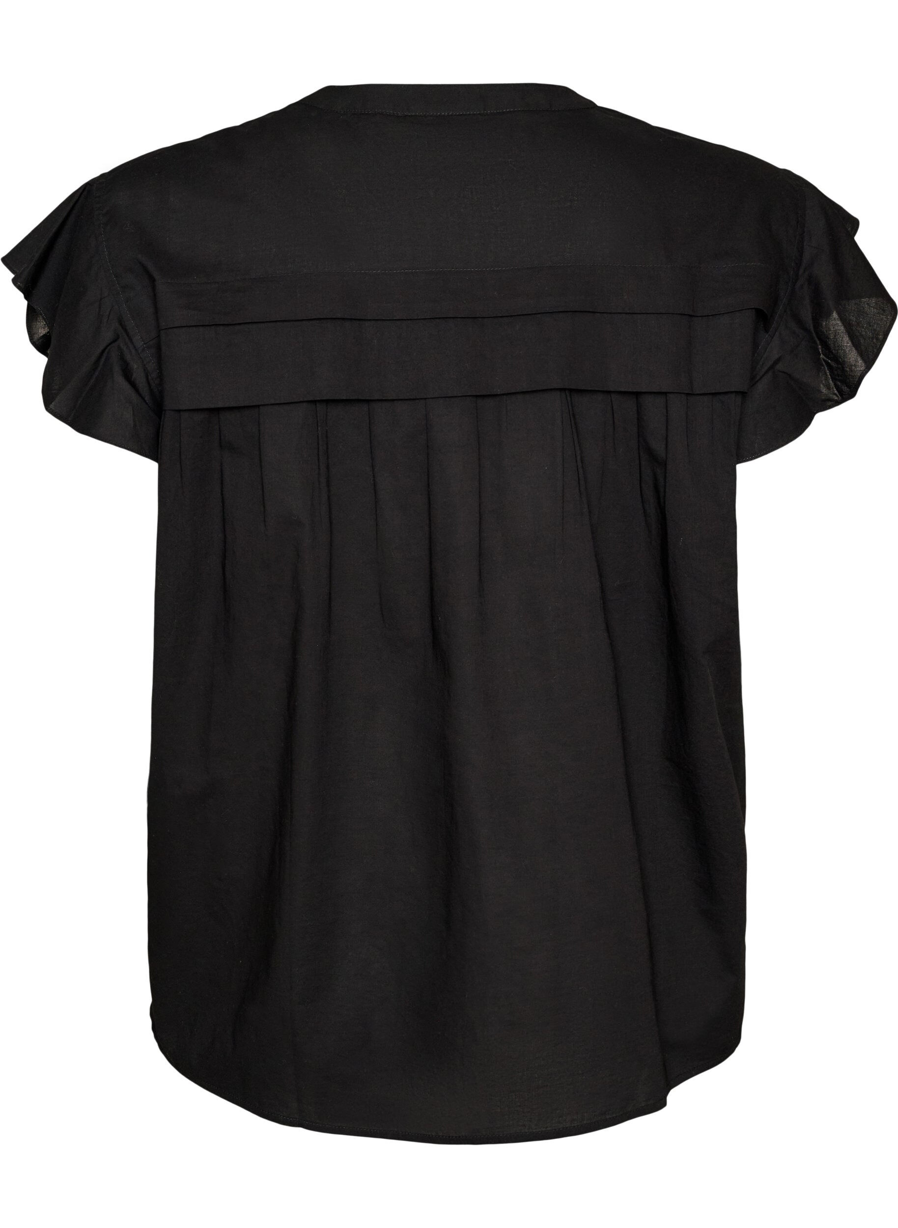 ZizziChemisier sans manches &agrave; coupe &eacute;vas&eacute;e en coton, Noir, Packshot image number 1