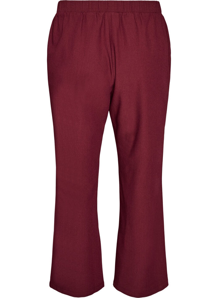 Pantalon &eacute;vas&eacute; avec taille &eacute;lastiqu&eacute;e, Bordeaux, Packshot image number 1